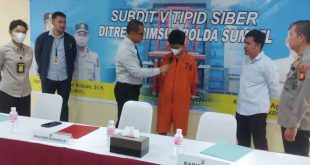 Atm, tersangka penyebaran video asusila mantan pacarnya, Selasa (6/6/2023). Foto : Sumselheadline/Ela.