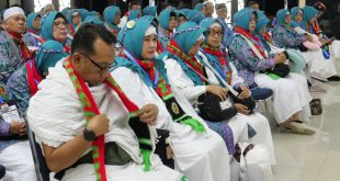 Para jemaah kloter 23 Embarkasi Palembang yang diberangkatkan Jumat (23/6/2023). Foto ; Sumselheadline/pitria.