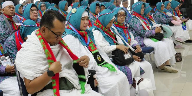 Para jemaah kloter 23 Embarkasi Palembang yang diberangkatkan Jumat (23/6/2023). Foto ; Sumselheadline/pitria.