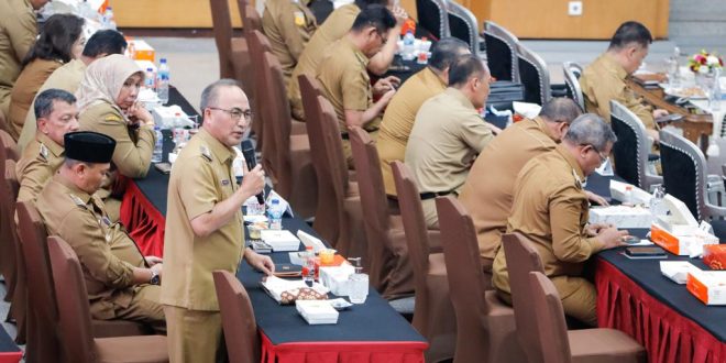 PJ Bupati Muba, Apriyadi saat memberikan komentar saat rapat dengan Mendagri di Jakarta, Jumat (9/6/2023). Foto : Dinkominfo Muba.