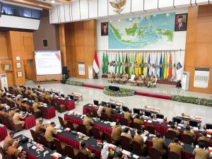 Suasana rapat Mendagri dengan para Penjabat Kepala Daerah di Jakarta, Jumat (9/6/2023). Foto : Kominfo Muba.