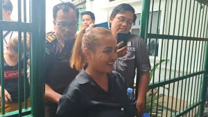 Lina, tersangka penistaan agama ditahan di Lapas Wanita Palembang, Senin (10/7/2023). Foto : Sumselheadline/Ela