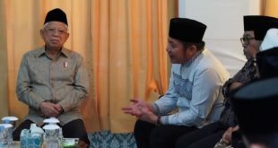 Didampingi Gubernur Sumsel, Herman Deru, Wapres RI Ma'ruf Amin bertemu dengan sejumlah ulama dan pengasuh Ponpes di Kenten Laut, Banyuasin, Jumat (7/7/2023). Foto : Humas Pemprov Sumsel.