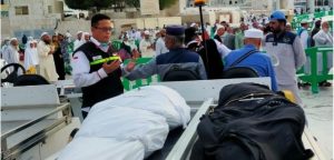 Jenazah para jemaah haji yang disholatkan di Masjid Harram, Makkah. Foto : Dok Panitia Haji