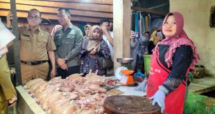 Pedagang ayam potong di Pasar Km5 Palembang, Rabu (23/8/2023). Sumselheadline/pitria