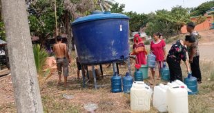 Atas instruksi Pj Bupati Apriyadi, Pemkab Muba menyediakan penampungan air di desa-desa yang sulit mendapatkan air bersih. Foto : Dinkominfo Muba