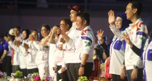 Gubernur Sumsel Herman Deru menghadiri Opening Ceremony Peparpenas X 2023 di PSCC Palembang, Selasa (1/8/2023) malam. Foto : Humas Pemprov Sumsel