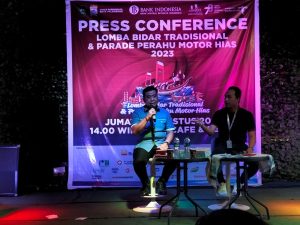 Kadis Pariwisata Palembang, Sulaiman Amin saat press konfrence, Jumat (18/8/2023). Foto : Sumselheadline/Pitria
