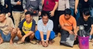 Lima warga kampung nelayan Sungsang ditangkap terkait narkoba, Rabu (30/8/2023). Foto : Sumselheadline/Ela.