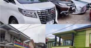 Mobil mewah dan bangunan dan tanah minimarket milik selebgram Palembang, Adelia ikut disita polisi. Foto : Dok Polisi.