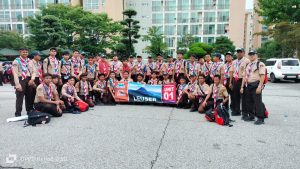 Para peserta Jambore Internasional tergtabung dalam Katrol 1 wilayah Bengkulu, Babel dan Sumsel saat berada di Korea Selatan. Foto : Dok Pribadi Muri.