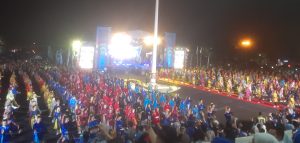 1000 penari remaja putri meriahkan opening Porprov XIV Sumsel di Kota Lahat, Minggu (17/9/2023) malam. Foto : Sumselheadline/Gih.