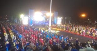 1000 penari remaja putri meriahkan opening Porprov XIV Sumsel di Kota Lahat, Minggu (17/9/2023) malam. Foto : Sumselheadline/Gih.