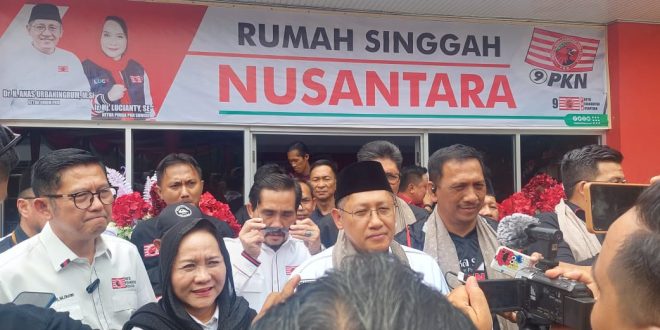 Anas Urbaningrum saat di rumah singgah PKN Sumsel, Minggu (10/9/2023). Foto : Dok PKN Sumsel