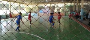 Tim futsal Muratara saat melawan tim Lahat pada Porprov XIV Lahat, Sabtu (16/9/2023). Foto : Tim Humas Porprov Lahat
