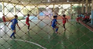 Tim futsal Muratara saat melawan tim Lahat pada Porprov XIV Lahat, Sabtu (16/9/2023). Foto : Tim Humas Porprov Lahat