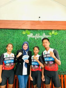 Para atlet Kabupaten Muba yang berlaga di Porprov Lahat, Sabtu (16/9/2023). Foto : Dinkominfo Muba