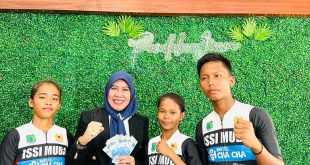 Para atlet Kabupaten Muba yang berlaga di Porprov Lahat, Sabtu (16/9/2023). Foto : Dinkominfo Muba