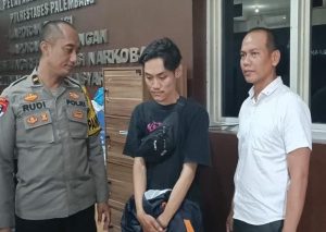 Pelaku begal payudara, S ditangkap polisi, Rabu (20/9/2023). Foto : Sumselheadline/Ela