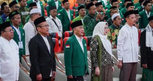Pj Bupati Muba, Apriyadi bersama Ketua PBNU Pusat Prof KH Mohammad Mukri dan Wakil Sekjen PBNU Pusat KH Sulaeman Tanjung SAg MPdI hadir pada pelantikan pengurus PCNU Muba, Selasa (26/9/2023). Foto : Dinkominfo MUba.