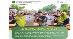 Suasana pemilihan ketua OSIM di MTSN 1 Muba, Kamis (7/9/2023). Foto : Dok MTSN 1 Muba.