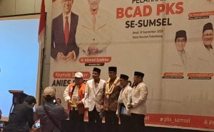Anies Baswedan saat menghadiri undangan bakal calon anggota DPR (BCAD) PKS RI, provinsi dan kabupaten/kota se- Sumsel, di Ballroom Hotel Novotel Palembang, Minggu (10/9/2023). Foto : Sumselheadline/Ela.