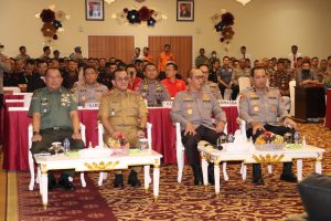 Kapolda Sumsel, Irjen Pol A Rachmad Wibowo saat membuka Latihan Pra Operasi Stop Karhutla Musi 2023 di Ruang Auditorium Lantai 7 Gedung Utama Presisi Polda Sumsel, Senin (11/9/2023). Foto : Sumselheadline/Ela.