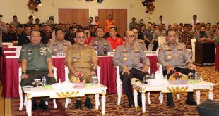 Kapolda Sumsel, Irjen Pol A Rachmad Wibowo saat membuka Latihan Pra Operasi Stop Karhutla Musi 2023 di Ruang Auditorium Lantai 7 Gedung Utama Presisi Polda Sumsel, Senin (11/9/2023). Foto : Sumselheadline/Ela.