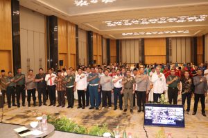 Wakapolda Sumsel, Brigjen Pol Zulkarnain memimpin rakor di Hotel Santika Palembang, Senin (9/10/2023). Foto : Sumselheadline/Ela