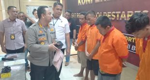 Polisi akhirnya membekuk komplotan pencurian di Hotel Duta, Palembang, Senin (9/10/2023). Foto : Sumselheadline/Ela
