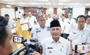Pj Bupati Muba, Apriyadi di sela Rakor Evaluasi dan Pengedalian Pembangunan Triwulan 3 di Pemkab Muba, Rabu (11/10/2023). Foto : Diskominfo Muba
