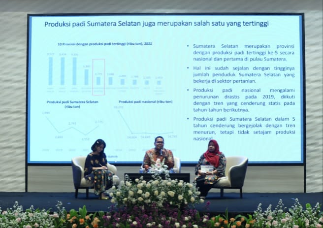 Para pembicara pada acara desiminasi LPP Sumsel di The Exelton Hotel Palembang, Rabu (18/10/2023). Foto : Sumselheadline/Pitria