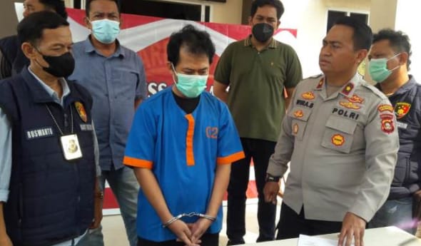 Jaka Pedana, pemilik EO yang menipu 14 calon pengantin di Palembang, Sabtu (27/10/2023). Foto : Sumselheadline/Ela
