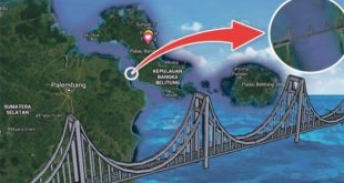 Grafis ilustrasi rencana jembatan menghubungkan Sumsel dan Bangka. Foto : bangkapos.com