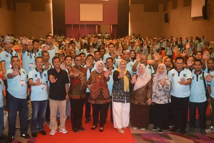 Para Kades se-Muba yang mengikuti seminar tentang pengentasan stunting di Hotel The Zuri, MInggu (29/10/2023). Foto : Dok Pantia Seminar.