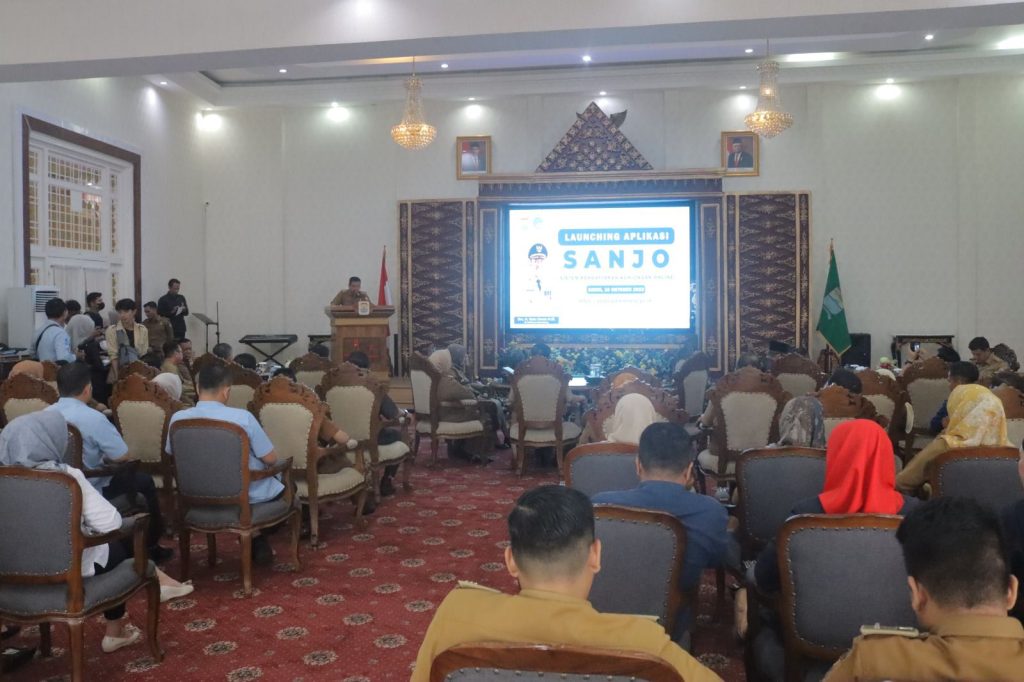 Suasana launching aplikasi SANJO (Sistem Pendaftaran Kunjungan Online), di Rumah Dinas Walikota Palembang, Senin, (16/10/2023). Foto : Sumselheadline/Pitria.