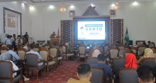 Suasana launching aplikasi SANJO (Sistem Pendaftaran Kunjungan Online), di Rumah Dinas Walikota Palembang, Senin, (16/10/2023). Foto : Sumselheadline/Pitria.