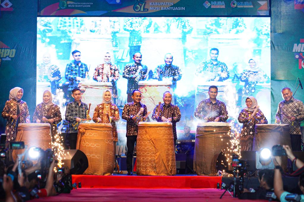 Suasana pembukaan Muba Expo 2023 yang dilakukan Pj Bupati Muba, Apriyadi. Foto : Dinkominfo Muba