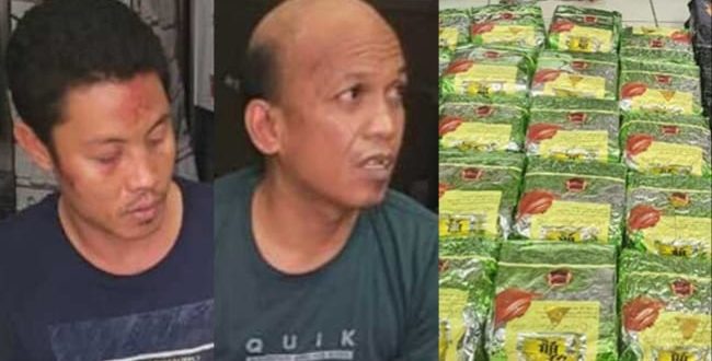 Dua kurir 32 kg sabu di Jl Aligatmir, Palembang, Rabu (1/11/2023). Foto : Sumselheadline/Ela