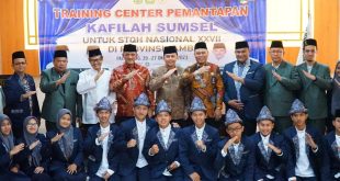 Pj Gubernur Sumsel, Agus Fatoni bersama para kafilah dan pendamping. Foto : Humas Pemprov Sumsel
