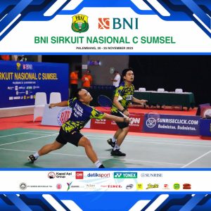 Hafiz Faisal/Reza bermain agresif dan menjadi juara ganda putra dewasa BNI Sirnas C Sumsel, Sabtu (25/11/2023). Foto : Dok Humas Panitia Sirnas