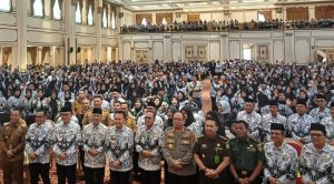 Peringatan hari guru di The Sultan Convention Centre Palembang, dihadiri Pj Gubernur Sumsel Agus Fatoni dan Pj Walikota Palembang Ratu Dewa, Senin (27/11/2023). Foto : Sumselheadline/Pitria.