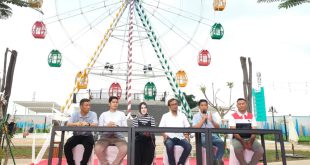 Managemen G-Walk press confrence tentang dibukanya Kincir Ria yang dibuka di G-Walk Citraland Palembang, Sabtu (9/12/2023). Foto: Sumselheadline/Pitria.