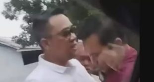 Oknum polisi, Edi ditahan Polda Sumsel karena melakukan pengancaman, Selasa (19/12/2023). Foto: screenshot medsos.