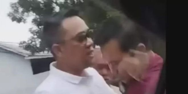 Oknum polisi, Edi ditahan Polda Sumsel karena melakukan pengancaman, Selasa (19/12/2023). Foto: screenshot medsos.