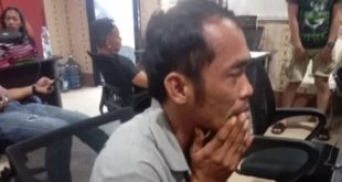 Pelaku pembunuhan satu keluarga di Muba, Sabtu (31/12/2023). Foto: Antaranews.com.