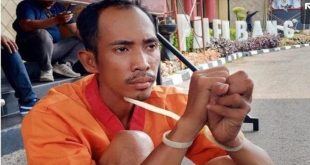 Dani, pelaku pembunuhan calon pengantin. Foto: Sumselheadline/Ela.