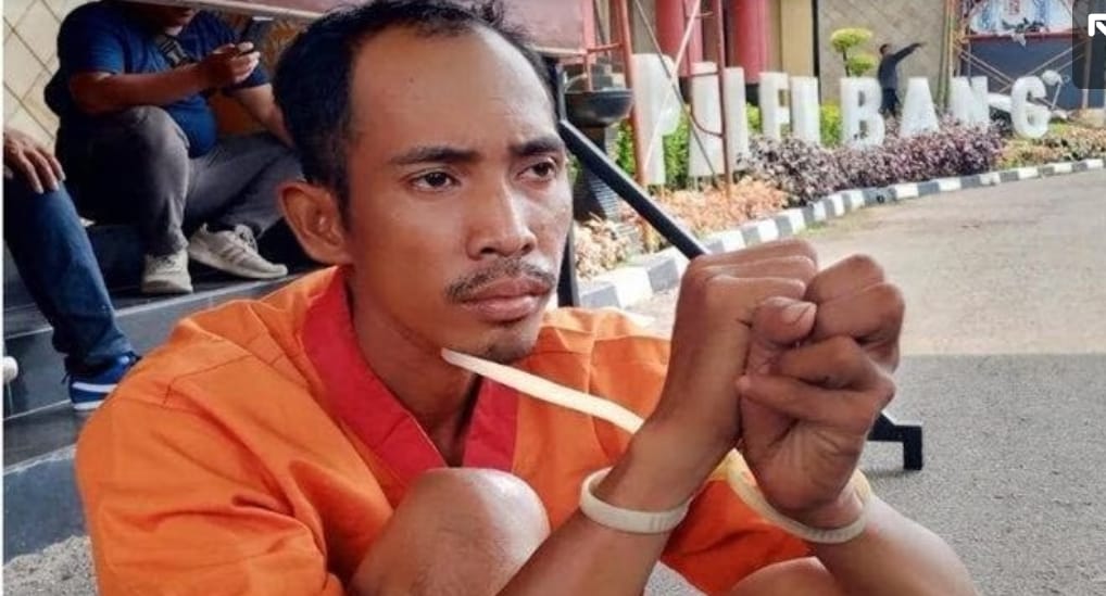 Dani, pelaku pembunuhan calon pengantin. Foto: Sumselheadline/Ela.