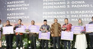 Hari Jalan tahun 2023 Direktorat Jenderal Bina Marga Kementrian PUPR. Palembang meraih dua penghargaan, Kamis (21/12/2023). Foto: Dinkominfo Palembang.