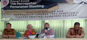 Rapat Evaluasi Capaian dan Penyusunan Laporan Tim Percepatan Penurunan Stunting (TPPS) Semester II Tingkat Provinsi Sumsel, Senin (11/12/2023). Foto : Sumselheadline/Pitria.
